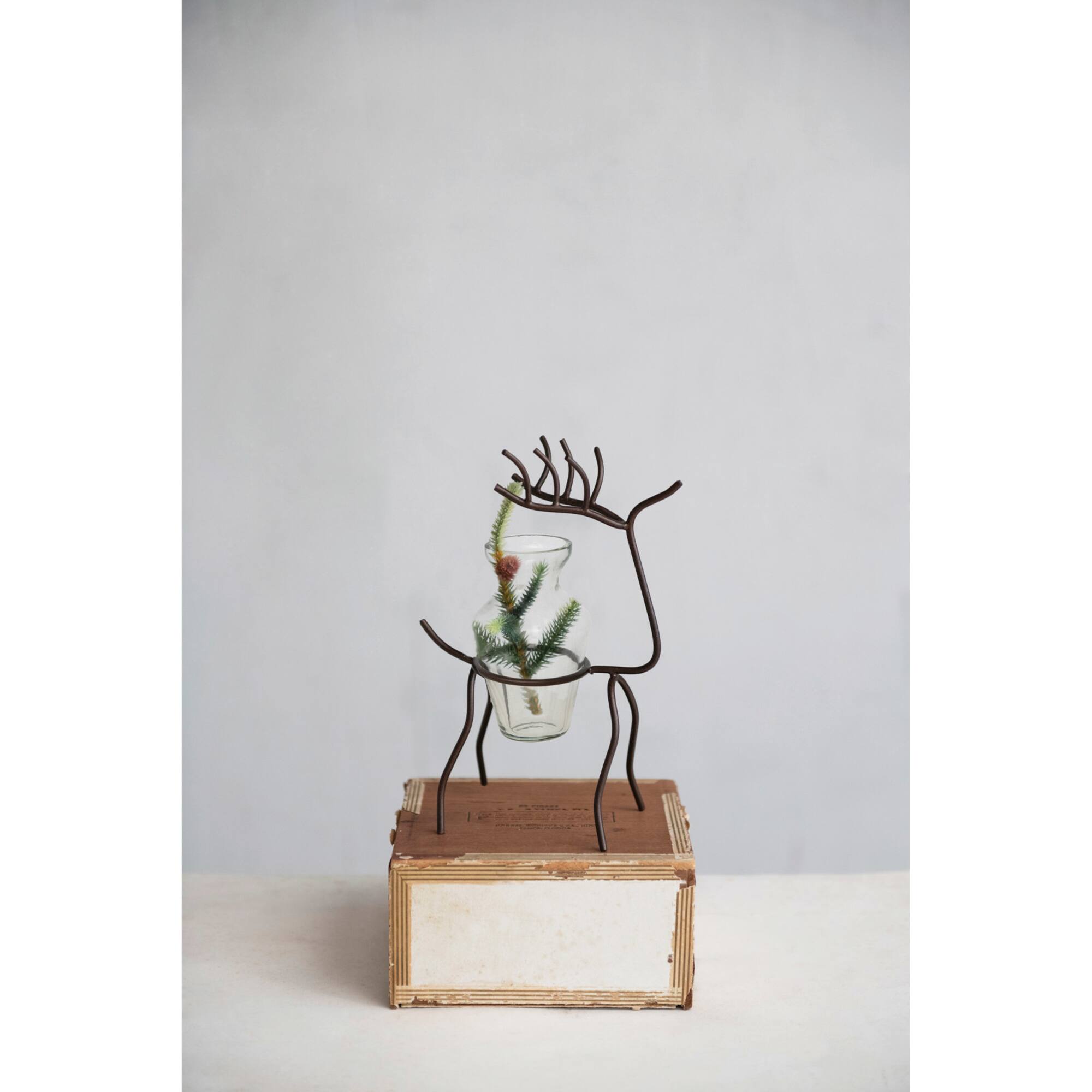 Hello Honey® 8.5" Glass Vase with Metal Stand